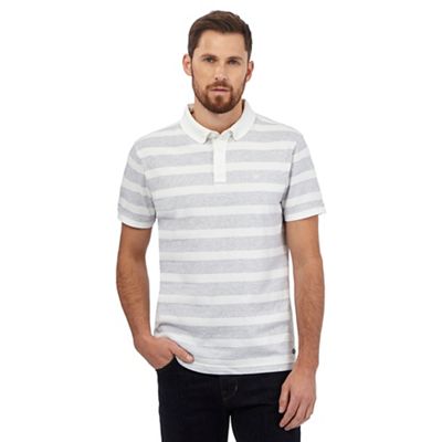 Hammond & Co. by Patrick Grant Big and tall white striped print polo shirt